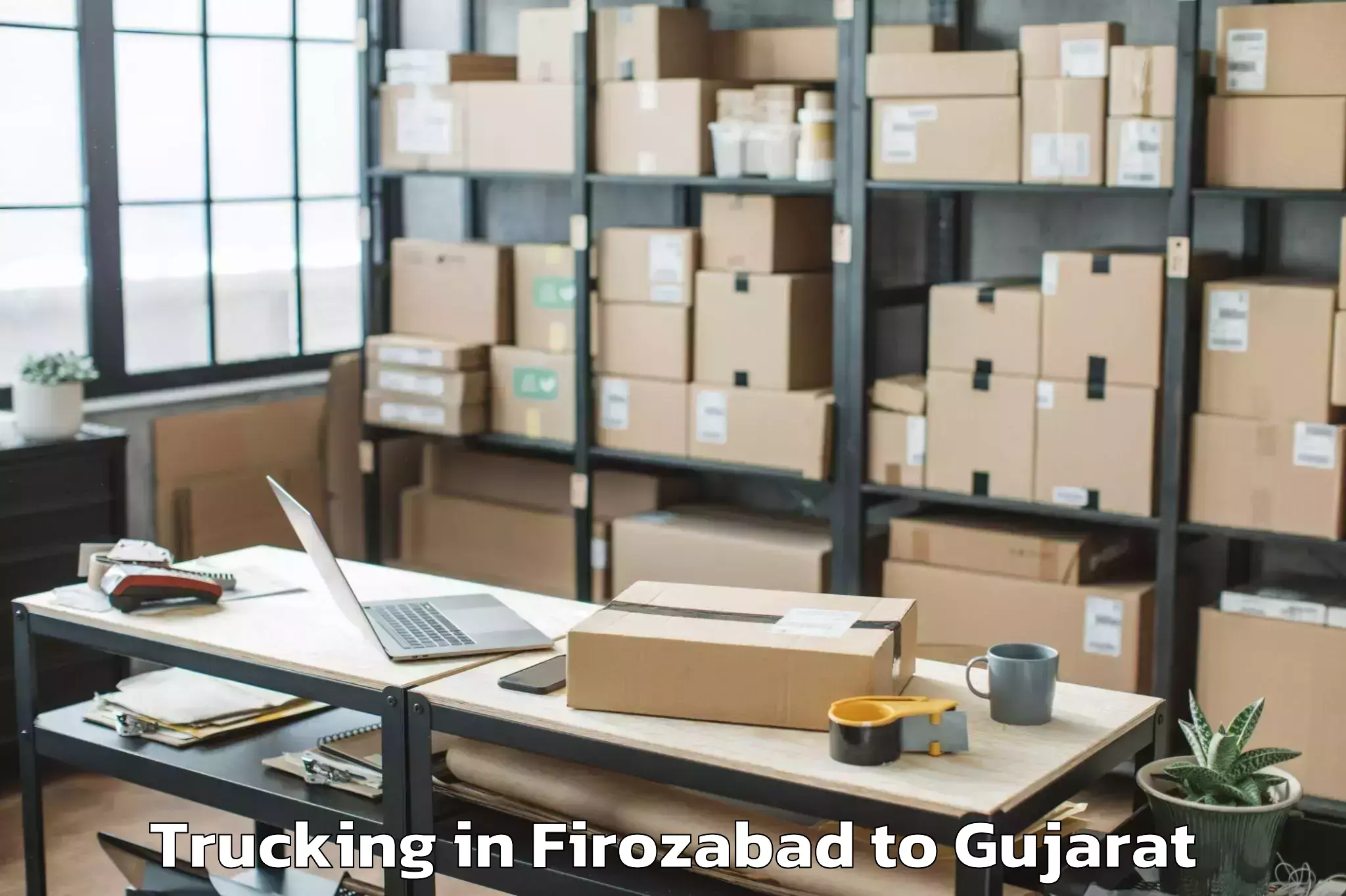 Book Firozabad to Zer Trucking Online